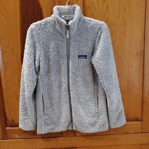 Patagonia Light Gray Plush Full-Zip Teddy Jacket